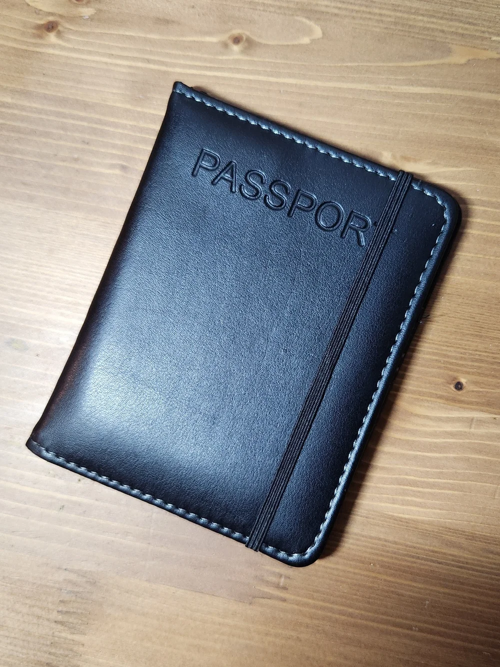 Passport Book Carrying Travel Papers Document Organization Card Holder - Black